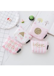 1PC Coin Purse Canvas Wallet Bag With Zipper Card Holder Mini Cute Pink Mini Wallet