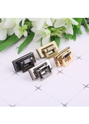 1PC Rectangle Shape Clasp Turn Lock Twist Lock DIY Leather Handbag Replacement Bag Hardware Accessories 4 Colors