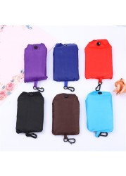 Pocket Square Eco-Friendly Shopping Bag Foldable Reusable Portable Shoulder Bag Handle Polyester for Travel Grocery