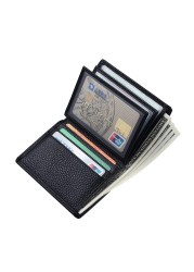 CHALLEN-Men's Wallet Card Holder,Men's Wallet with Coin Pocket,Vintage Faux Leather Short Wallet,Slim Soft Wallet