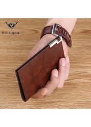 Men Wallet Fashion 100% Real Leather Card Holder Metal Wallet Credit Card Case PL185142