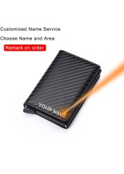 Carbon Fiber Anti RFID Bank Card Holder Men Women Business Credit Card Holder Card Holder Wallet Leather Case Bag Popwallet Logo Dropshipping