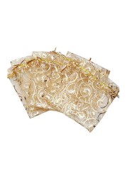 100pcs Fashion Organza Bags Nice Jewelry Packaging Bags Wedding Christmas Gift Pouches Bag 9x12cm