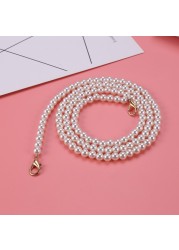 100/120cm Pearl Bag Strap Handbag Handles DIY Purse Replacement Long Beaded Chain For Shoulder Bag Straps Pearl Webbing