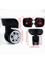 Pair of Luggage Wheels Replacement Luggage Wheels Bags Repair Trolley Rubber Tires Parts A08 Mute Rice Word Wheel Pair