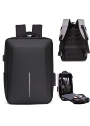 Men's Multifunctional Reflective Stripe Anti-theft Backpack 15.6 Inch Laptop Notebook USB Travel Bag Backpack Male School Bag