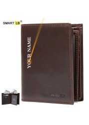 Smart Bluetooth Compatible Wallet Anti-lost Genuine Leather Mens Wallets Card Holder Wallet Finder Gifts Dad Free Engraving