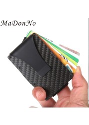 Rfid Carbon Fiber Mini Wallet Men Small Wallet Slim Thin Smart Pocket Card Wallet