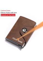 Personalized RFID Wallet for Men and Women Name Aluminum Metal Wallet Business Card Holder