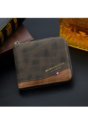 New Fashion Men's PU Zipper Wallet Men Wallet Small Coin Purse Wallet Men Wallet Coin Bag Card Holder Coin Purse Men