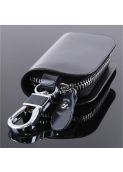 2021 Male Key Organizer Cover Men Key Holder Zipper Key Bag Leather Bag Car Key Wallets Function Package Housekeeper