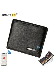 Smart Anti-lost Wallet Tracker Genuine Leather Men Wallets Soft Bluetooth Compatible Leather Wallet Male Luxury Men Wallet