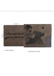 Custom Photo PU Leather Wallet Men Bifold Custom Pattern Photo Engraved Wallet Thanksgiving Gifts For Him Custom Wallet