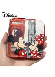 Disney 2022 New Mickey Fashion Women Wallet Short Women Coin Purse PU Zipper Multi Card Slot High Quality Student Walletg