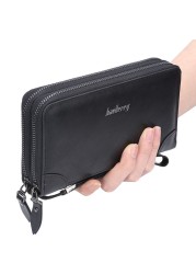 2021 new men wallets large capacity cell phone pocket double zipper small bag male traffic card business