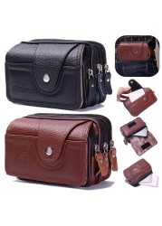 Pu Vintage Waist Pack Multifunction Phone Coin Waist Bag Vintage Unisex Belt Outdoor Small Purse Men Women