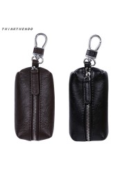 Men's PU Leather Key Wallet Unisex Zipper Wallet Car Key Holder Clip Home Nanny Holder