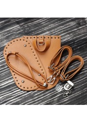 Handmade Sewing Handbag, Hollow Out Leather Cover, Backpack Knitting Accessories