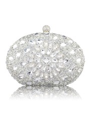 Wedding Diamond Silver Floral Crystal Sling Package Woman Clutch Bag Cell Phone Pocket Matching Wallet Purse Handbags