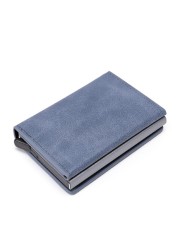 Anti theft brush RFID metal automatic pop-up credit card box business three fold portable wallet card set card bag