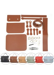 1 Set DIY Handbag Retro Style Hand Stitching With Sewing Tools Handle Shoulder Bags Accessories PU Leather Adjustable Strap