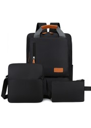 Men's 3-Sets Large Capacity Business Laptop Backpack Teenagers Schoolbags Travel Sports Casual School Bags Pack For Male Female