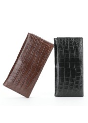 Men's authentic crocodile wallet 2-sided crocodile leather wallets luxury brand design long wallet business man gift