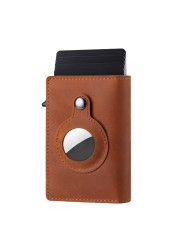 Genuine Leather RFID Metal Tactical Badge Card Holder Men Wallets Slim Thin Mini Wallet Male Smart Minimalist Walet for Men 2022