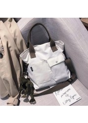 Canvas Bags Women Shopper Handbag Casual Women Handbag 2021 Solid Color Classic Bag Large Capacity Multi Pocket Crossbody Bag