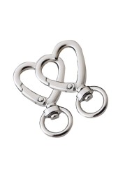 2pcs Bag Accessories Luggage Clasps Handle Heart Shape Lobster Buckle Metal Swivel Clips Snap Hooks Key Rings