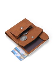 DIENQI RFID Credit Card Holder Wallets Men Genuine Leather Smart Business Metal Card Holder Small Size Wallet Nederlands Bag