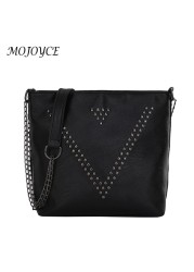 Women Shoulder Bags Fashion PU Leather Handbag Purse Female Small Rivet Casual Messenger Bag Multifunction Small Clutch