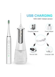 Oral Irrigator 3 Modes Water Flosser Waterproof IPX7 Dental Water Jet Irrigator Dental Teeth Whitening Electric Toothbrush Gift