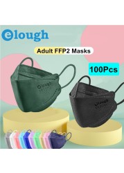 Elough FFP2 Mascarillas Colores Masks 4 Ply Fish Protection ffp2mascarillas Adult Masks FP2 FFP3 FFP 2 Certified Masks