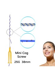 10pcs/bag hot sale mini cog screw pdo barbed suture 25g 38mm fios de facial thread cogs eye lift skin face lift