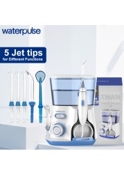 Waterpulse Oral Irrigator v300 12 Pressure Water Flosser 800ml Dental Cleaner Family Care Irrigator Dental Dental Water Jet 5 Tip