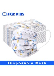 50/100pcs Cartoon Children Face Masks 3 Layer Disposable Mouth Flex Soft Breathable Cute Hygiene Kids Face Mask for Child