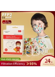 Fit 3-13 Years Face Mask 5 Layers FFP2 Kid Mascarillas KN95 Children Mask CE EN149 Anti-Fog FPP2 Protective Mouth Respirator