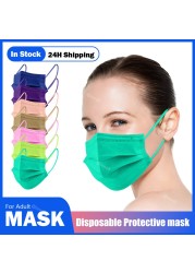 Adult Disposable Colorful Mouth Mask 3 Layers Protective Face Masks mascarillas quiurgicas mascarillas desechables