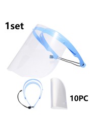 Dental Protective Face Shield 10/5pcs Detachable Face Shield 1 Shelf Anti-Fog Dust Replacement Mask