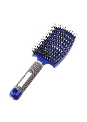 Hair Brush Scalp Massage Comb Bristle & Nylon Hair Brush Women Wet Curly Detangling Styling Tools for Salon Barber Hair Styling Brush