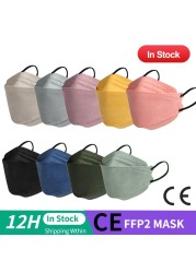 FFP2 Fish Mask KN95 Mascarillas Adult Morandi ffp2 Mask 4 Layer Respirator Approved FFP2 Face Masks Breathing Mouth Mask