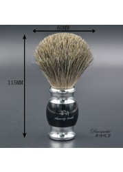 Pure Badger Hair Shaving Brush Resin Handle Metal Brush Chinese Antique Hand Shaving Supplies