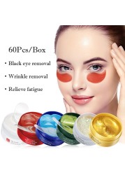 60ps Gold Collagen Eye Mask Moisturizing Anti Wrinkle Dark Circles Remove Eyes Care Gel Beauty Masks Anti Aging Eye Patches