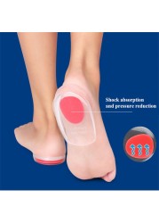 1 Pair Soft Silicon Gel Heel Support Cushion Cup Foot Care Tools Insoles Pads Shock Pad Orthotic Insole Increase Plantar