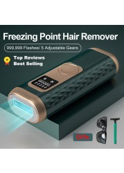 Freezing Piont IPL Hair Removal Laser Epilator 990000 Pulsed Flashes Light Touch Screen Laser Hair Removal Machine Maquina De Cortar Cabello