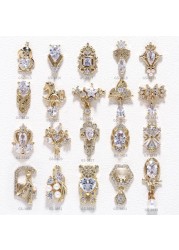 Japanese Style Nail Jewelry, Zircon Cross Real Gold Nail Diamond Decoration Supplies