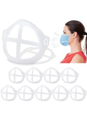 3D Mouth Mask, Breathable Support, Inner Cushion, Plastic, Silicone, Lipstick, Washable, Reusable