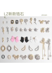 New Zircon Jewelry Bow God Horse Rose Angel Wing Face Pendant Nails Accessories  Christmas Nail Art