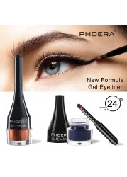 PHOERA 10 Colors Matte Eyeliner Gel Eyeshadow Dual Use With Brush Set Waterproof Long Lasting Beauty Comestics TSLM1